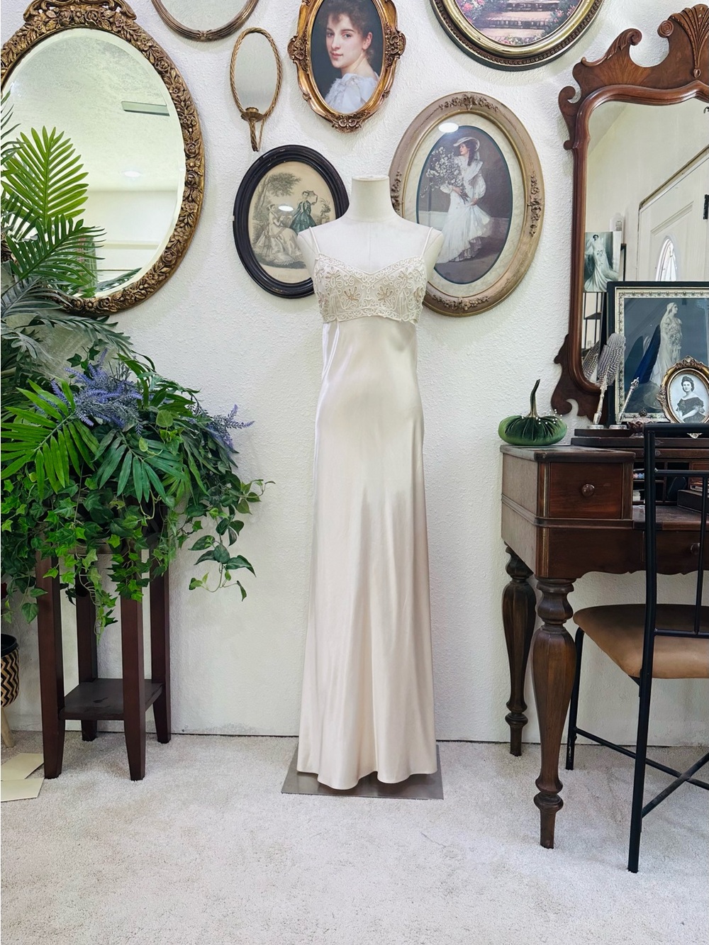 Roberta Bridal Ivory Silk Lace Bodice Slip Dress